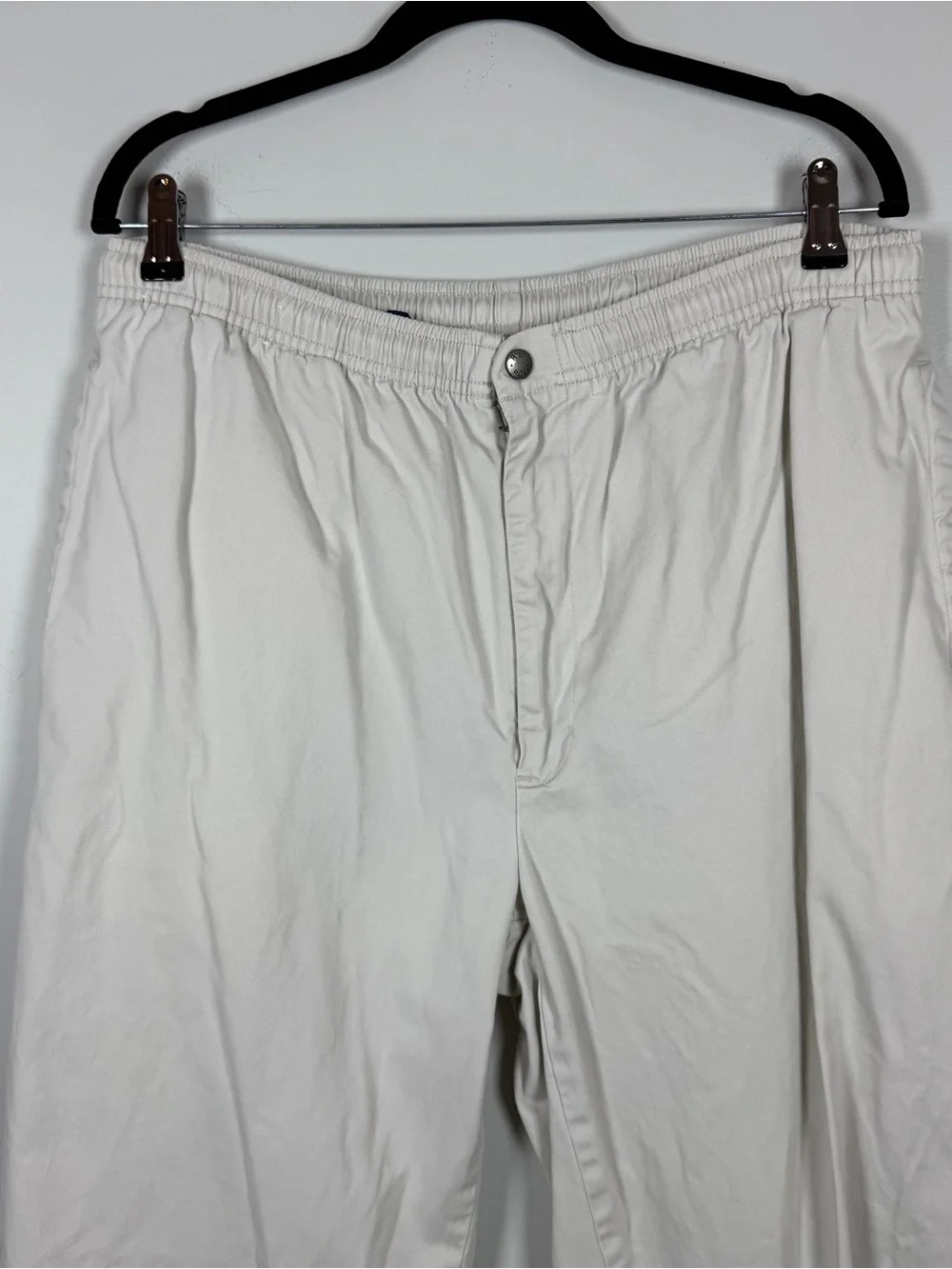 Vintage Polo Ralph Lauren Light Khaki Tan Chinos Cotton Baggy Stretchy Waist XL